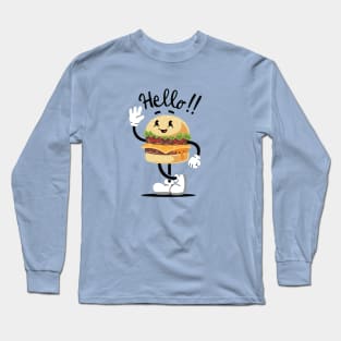 Cute Mascot Burger Long Sleeve T-Shirt